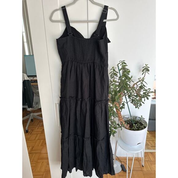 CAMI NYC Black Kaylyn Sleeveless Bow Tiered Cutout Midi Dress, Size M, NWOT - Picture 4 of 9